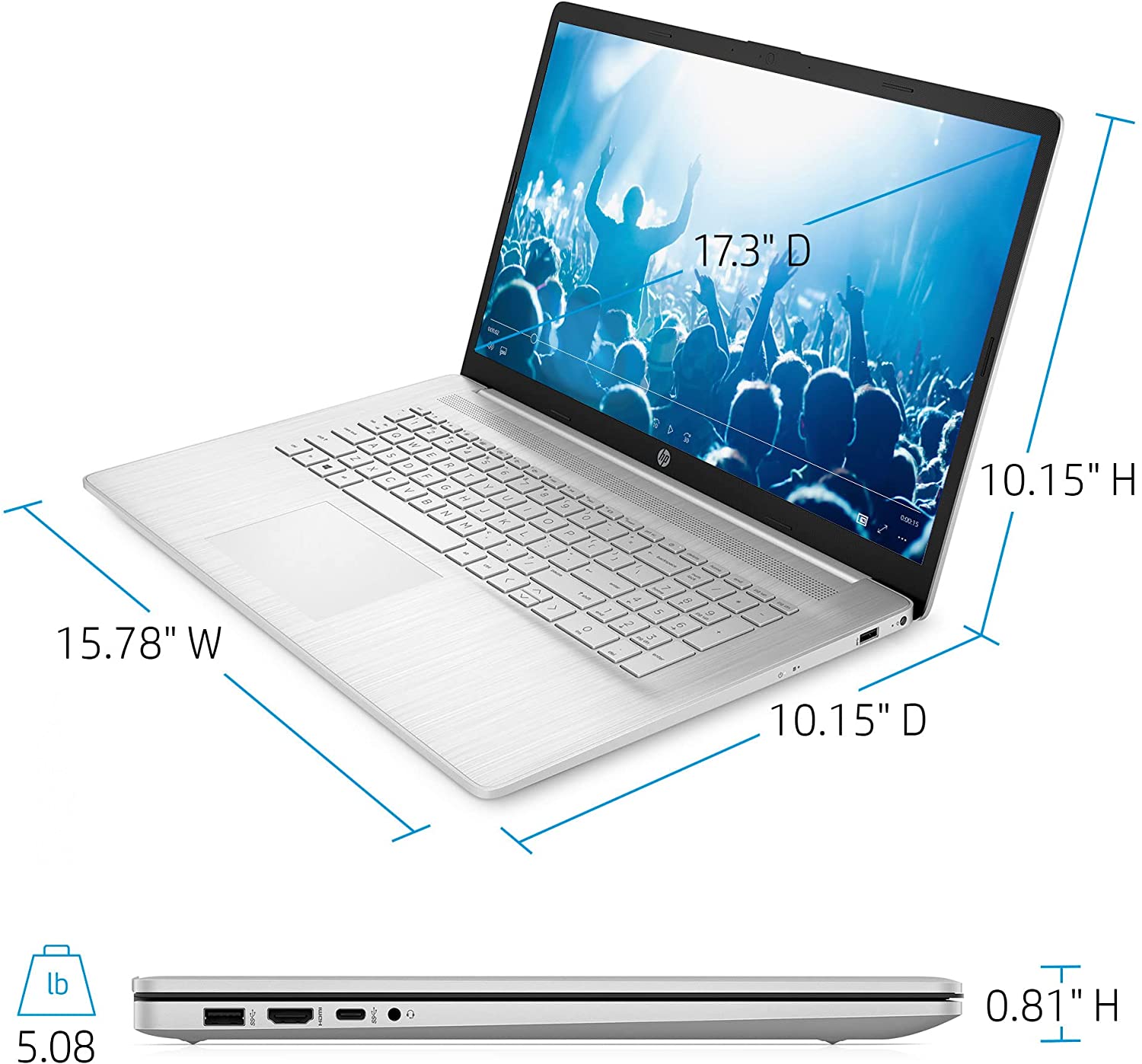 HP 17 17.3″ HD+ Touchscreen Laptop